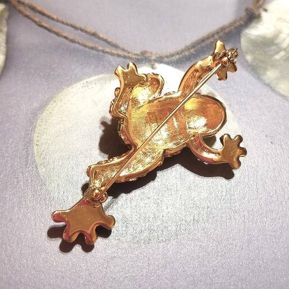 Vintage Monet Crystal Frog Brooch - Picture 3 of 7